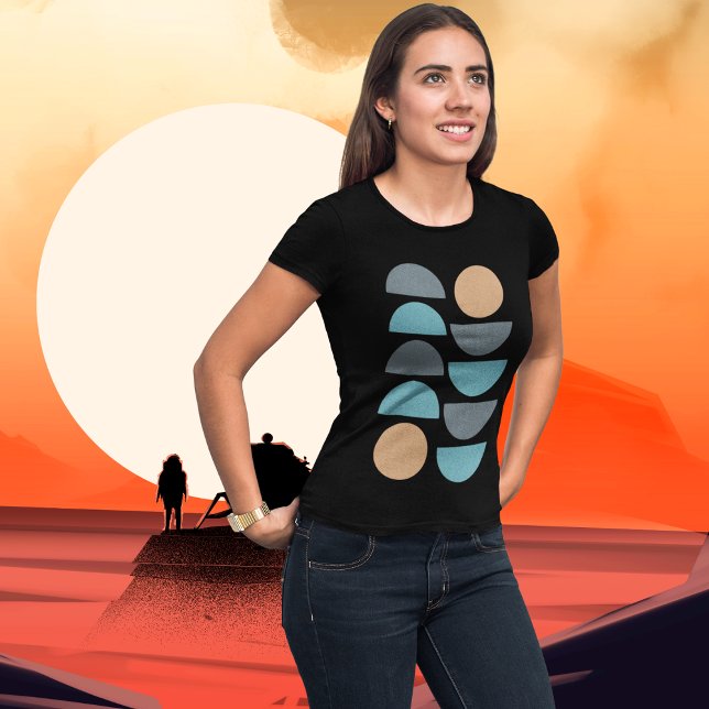 Minimal Boho Semicircle T-Shirt (Mid century Boho style minimal semicircle art.)