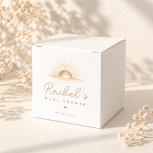 Minimal Boho Sun Neutral Baby Shower Party Favour Box