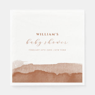 Minimal Boho Terracotta Ombre Desert Baby Shower Napkin