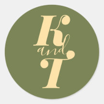 Minimal Boho Wedding Monogram Stickers