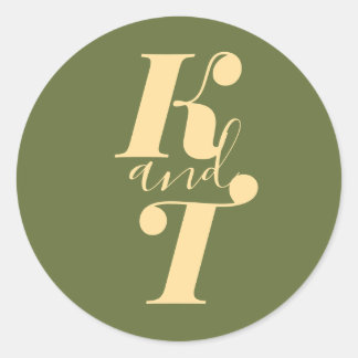 Minimal Boho Wedding Monogram Stickers