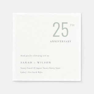 Minimal Bold Dusky Blue Any Year Anniversary Napkin