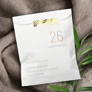 Minimal Bold Dusky Blush Any Year Anniversary Favour Bag