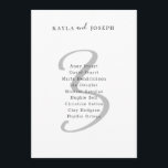 Minimal Bold Elegant Wedding Table Number 3<br><div class="desc">This is elegant black and white bold table number three sign for wedding with editable guest list. You can add your names and guest list. If you wish to change background color, font and table number color or make other changes to the template - it can be done easily, just...</div>