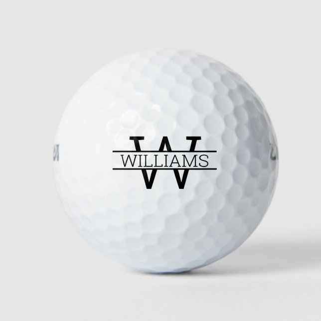 Minimal Bold Monogram with Name Golf Balls (Front)