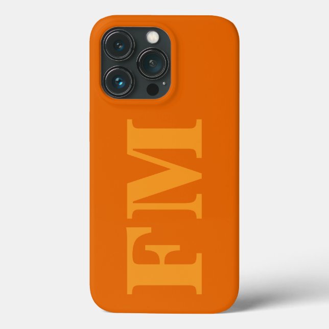 Minimal Bold Orange Yellow Monogram Initials Case-Mate iPhone Case (Back)