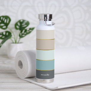 Minimal Bold Stripes Personalised Water Bottle