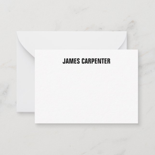 Minimal Bold Text Black White Modern Professional Card (Front)