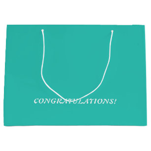 Minimal Bold Turquoise Blue Green Custom Text Large Gift Bag