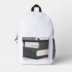 Minimal Book Art Printed Backpack