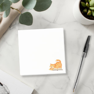 Minimal Bookish Ginger Cat Post-it Notes