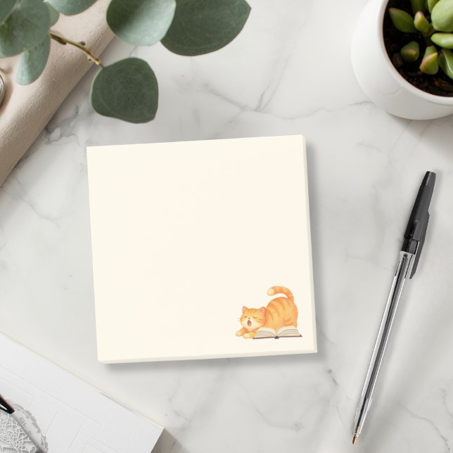 Minimal Bookish Ginger Cat  Post-it Notes (Creator Uploaded)