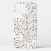 Minimal botanical art seamless pattern. Tropical m
