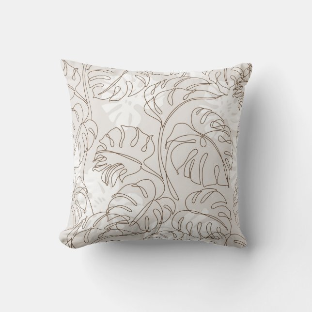 Minimal botanical art seamless pattern. Tropical m Cushion (Front)