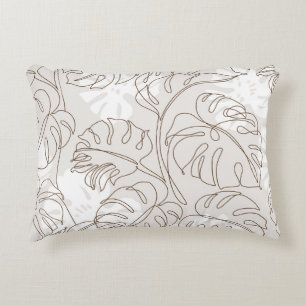 Minimal botanical art seamless pattern. Tropical m Decorative Cushion