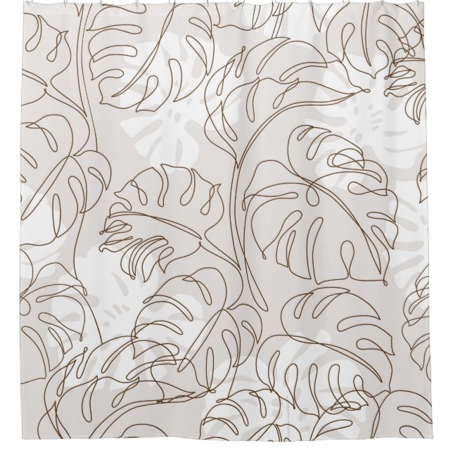 Minimal botanical art seamless pattern. Tropical m Shower Curtain (Front)
