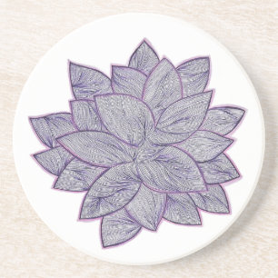 Minimal Botanical Coaster – Hand Drawn Flower