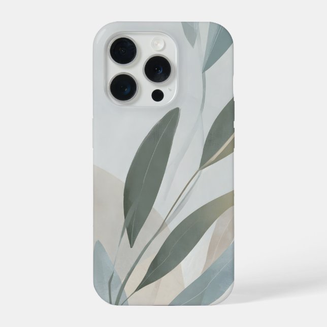 Minimal Botanical Layers – Calm Neutral Abstract  iPhone Case (Back)