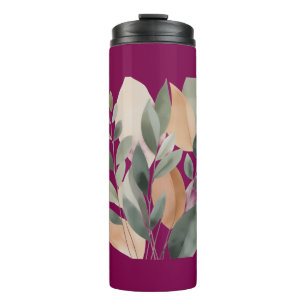 Minimal Botanical Leaf Pattern pillows Thermal Tumbler