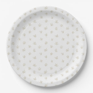 Minimal Botanical Line Art Pattern (7) Paper Plate