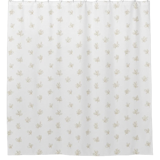 Minimal Botanical Line Art Pattern (7) Shower Curtain (Front)