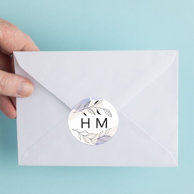 Minimal Botanical Line Art Wedding Envelope Seal (Creator Uploaded)