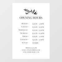 Minimal Botanical Logo Opening Hours 