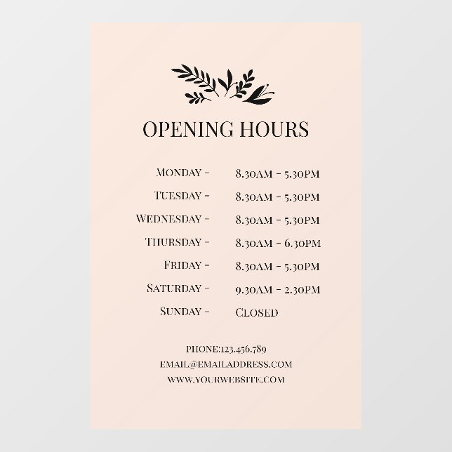 Minimal Botanical Logo Opening Hours  (Sheet)