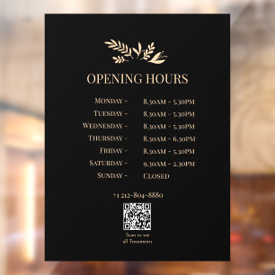 Minimal Botanical Logo Opening Hours QR Code