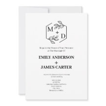 Minimal Botanical Photo Monogram Wedding