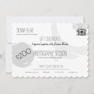 Minimal Botanical Photography Elegant Gift Voucher