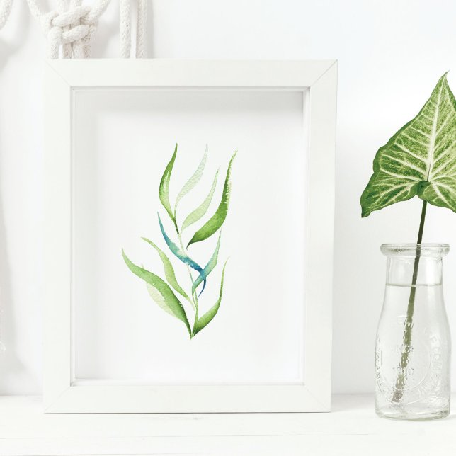 Minimal Botanical Plant Line Poster (botanical watercolor art by Victoria Grigaliunas of Do Tell A Belle)