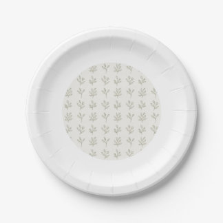 Minimal Botanical Round Paper Plates
