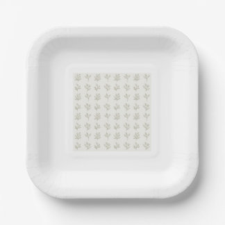 Minimal Botanical Square Paper Plates