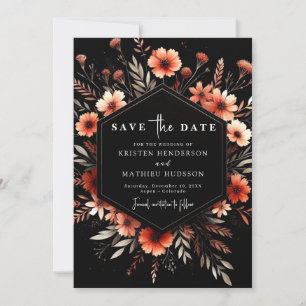 Minimal Botanical Terracotta Wedding Save The Date
