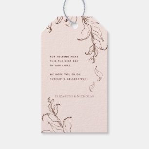 Minimal Botanical Terracotta Wedding Thank You Gift Tags