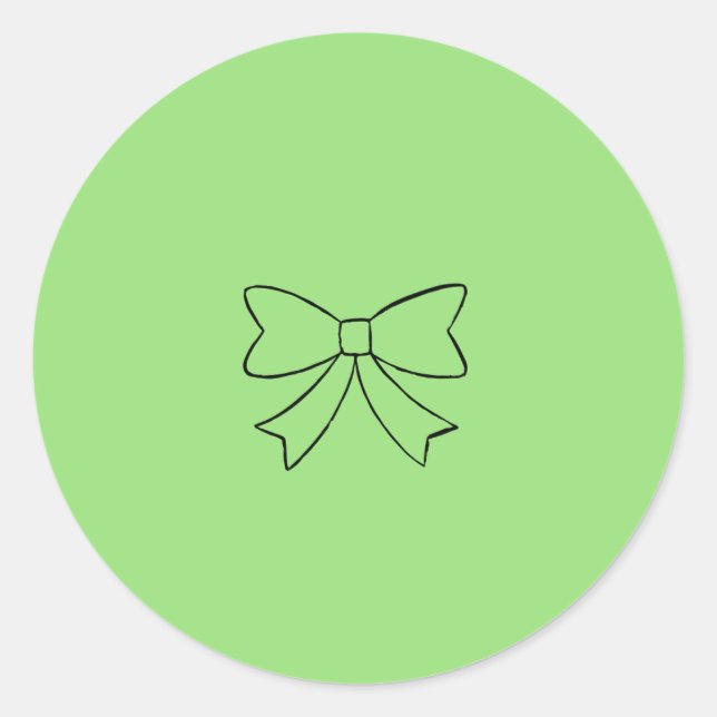 Minimal Bow Sticker - Green Coquette Bow Sticker (Front)