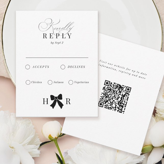 Minimal Bow Wedding RSVP Card (Creator Uploaded)