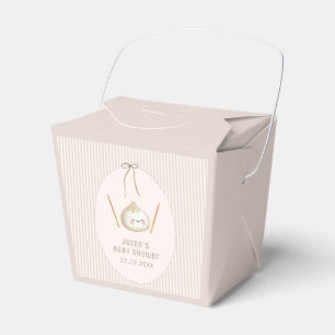 Minimal Boy Kawaii Bow Asian Dumpling Baby Shower Favour Box