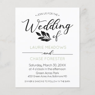 Minimal Branch Budget Wedding Invitation Flyer