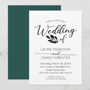 Minimal Branch Wedding Invitation