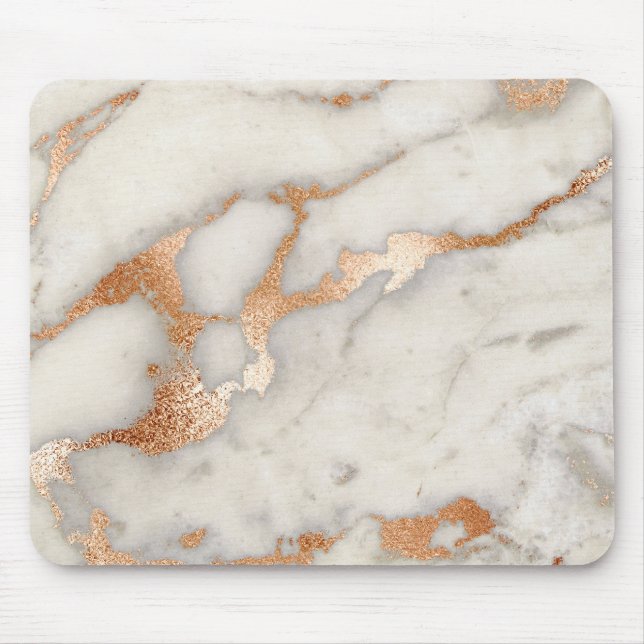 Minimal Branding Rose Gold Copper Marble Copper Mouse Pad (Front)