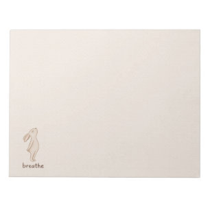 Minimal Breathe Bunny Desk Notepad