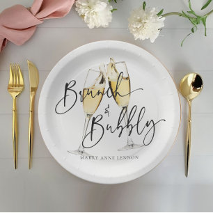 Minimal Bridal Brunch and Bubbly Paper Plate