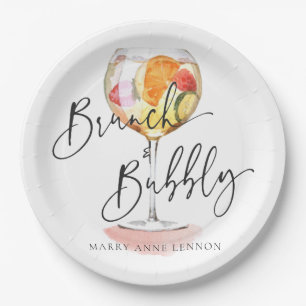 Minimal Bridal Brunch Cocktail party Paper Plate