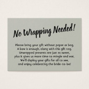 Minimal Bridal No Wrap Shower Sage Gift Card