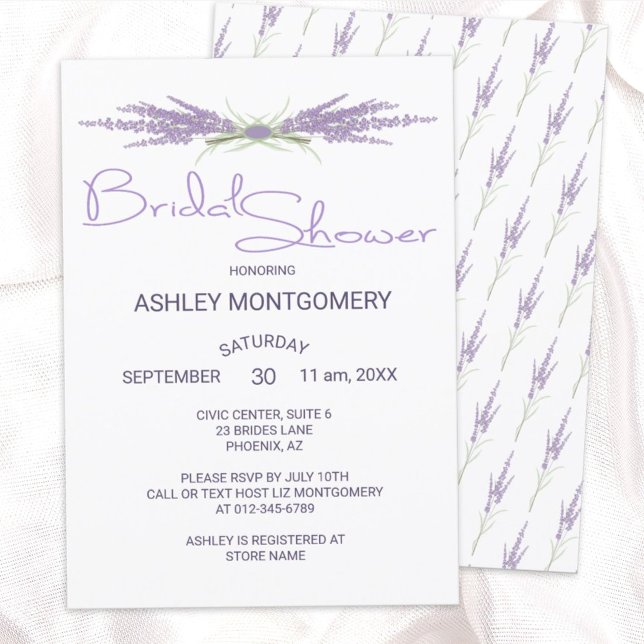 Minimal Bridal Shower Lavender Flower Herb Bundles Invitation (Creator Uploaded)