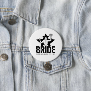 Minimal Bride Floral  7.5 Cm Round Badge