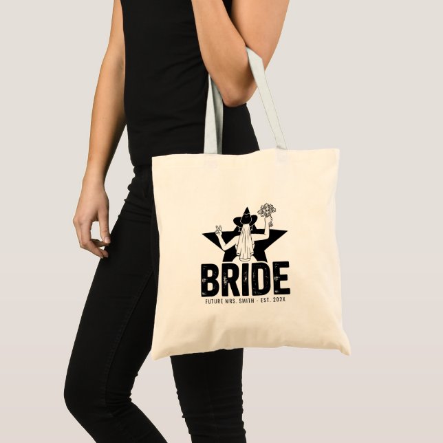 Minimal Bride Floral  Tote Bag (Front (Product))