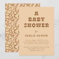 Minimal Brown Beige Western Baby Shower
